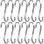 Hulless S Shaped Hanging Hooks 3.5 inch Solid Stainless Steel S Hooks 12PCS Kitchen Hooks for Spoon Pan Pot Hangers Multiple Uses.
