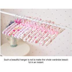 Cotton Fabric Sponge Hanger Elegant Non-Slip Wood Hanger Women Foam Sweater Hangers Soft Cloth Hanger 10pcs Random Color