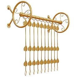 GWXYMJ Coat Rack Clothing Store Coat Rack Wall-Mounted Retro Vintage Gold Windmill Hangers, Multi-Function Shop Clothes Display Stand Wall Decoration Shelf (Size : 120cm)