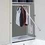 Estink Wardrobe Hanger, Lift Pull Down Wardrobe Rail Adjustable Width Wardrobe Clothes Hanging Rail Soft Return Space Saving,Adjustable 32.44-49.02inch