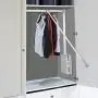 Estink Wardrobe Hanger, Lift Pull Down Wardrobe Rail Adjustable Width Wardrobe Clothes Hanging Rail Soft Return Space Saving,Adjustable 32.44-49.02inch