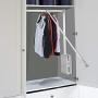 Estink Wardrobe Hanger, Lift Pull Down Wardrobe Rail Adjustable Width Wardrobe Clothes Hanging Rail Soft Return Space Saving,Adjustable 23.62-33.86inch