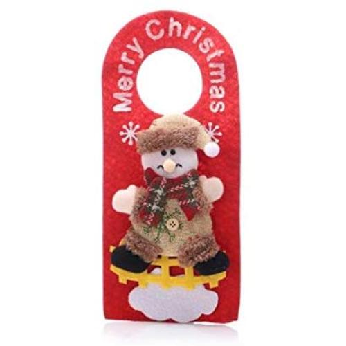 FRECI Christmas Door Hanger Sign Cloth Hangers Hook Sign Xmas Hanging Door Ornaments Decoration - Snowman