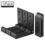 Linkidea Headphone Holder Wall Mounted, 3M Self Adhesive Folding Aluminum Alloy Waterproof Wall Mount Foldable Retractable Hanger Holder for Coat, Headphones, Robe, Towel, Hat, Keys, Bags (4pc)