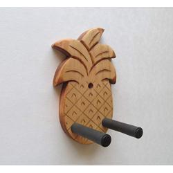 Ukulele Wall Mount Hanger, Hand Carved Pineapple, Unique Luau Party Decor, Beach House Decor
