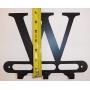 Capital Letter W Monogram Wall Hook Hanger. Satin Black. Solid Steel. Screws Included.