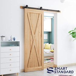 SMARTSTANDARD 5 FT Top Mount Sliding Barn Door Hardware Kit -Smoothly and Quietly -Easy to Install -Includes Step-by-Step Installation Instruction Fit 30" Wide Door Panel (T Shape Hanger)