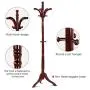 SMART CHOICE AMERICA Redwood Coat Rack Stand Hat Hanger Clothes Holder Umbrella Hook w/Tripod Base for Business Customers and B2B SMART CHOICE AMERICA Redwood Coat Rack Stand Hat Hanger Clothes Holder Umbrella Hook w/Tripod Base for Business Customers and B2B