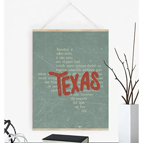 Rustic Personalized State Art with Poster Hanger Available, Texas Decor Rustic Personalized State Art with Poster Hanger Available, Texas Decor