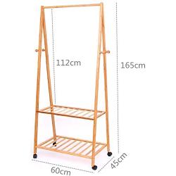 SPLY DTEM Modern Bamboo Movable Coat Rack, Multi-Functional Floor-Standing Clothes Hat Hanger for Home Bedroom- (Color : A, Size : 60cm)