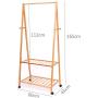 SPLY DTEM Modern Bamboo Movable Coat Rack, Multi-Functional Floor-Standing Clothes Hat Hanger for Home Bedroom- (Color : A, Size : 60cm)