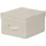 Household Essentials 111 Storage Boxes with Lid and Handle - Natural Beige Canvas - Medium Household Essentials 111 Storage Boxes with Lid and Handle - Natural Beige Canvas - Medium