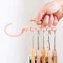 shlutesoy Plastic 5 Circle Anti-Slip Windproof Coat Clothes Hanger Buckle Rack Organizer Pink