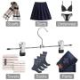 AMKUFO Pant Hangers Skirt Hangers with Clips 12 Inch Metal Trouser Hangers with Adjustable Non-Slip Clips Hangers Space Saving for Pants Skirts Clothes 25 PCS