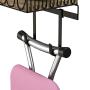 SRIWATANA Ironing Board Hanger Wall Mount, Iron & Ironing Board Holder with Wooden Base