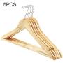 5pcs Random Color 44cm Wooden Clothes Hangers with Non-Slip Trouser Bar Suit Jeans Pants Coat Shirts Hangers Clothes Storage