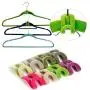 20PC Random Color Creative Mini Flocking Clothes Hanger Easy Hook Closet Organizer Home