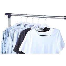 Finnhomy Bar Design Heavy Duty 50 Pack Plastic Hangers, Durable Clothes Hangers with Non-Slip Pads, Great for Shirts, Pants, Scarves, Strong Enough for Coat, White