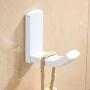 BigBig Home Bathroom Towel Hook, Elegant Full White Finish Shower Kitchen Heavy Duty Towel Rail Hooks Clothes Hanger Made of Brass Wall Mount