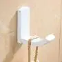 BigBig Home Bathroom Towel Hook, Elegant Full White Finish Shower Kitchen Heavy Duty Towel Rail Hooks Clothes Hanger Made of Brass Wall Mount