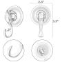 VISV Suction Cup Hooks, Small Clear Reusable Heavy Duty Vacuum Suction Cup Hooks with Cleaning Cloth Strong Window Glass Kitchen Bathroom Hooks for Towel Robe Utensils Christmas Wreath - 6 Packs