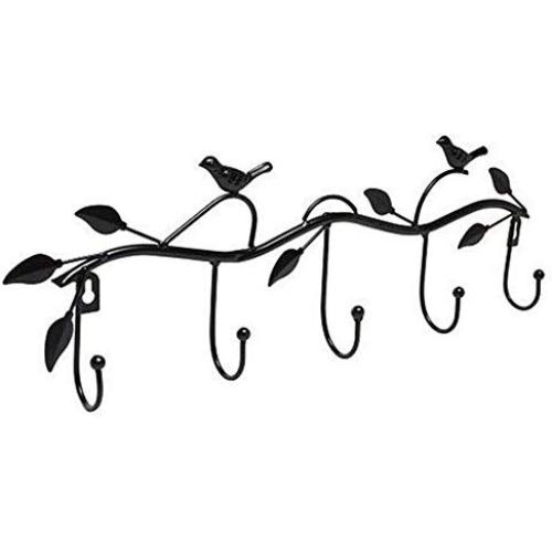 Premium Wall Hooks,Adhesive Hooks,yanQxIzbiu Bird Metal Over Door Hanger Hook Kitchen Cabinet Hat Coat Clothes Towel Holder - Black
