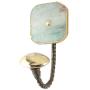 Indianshelf Handmade 3 Artistic Vintage Green Quartz Stone Square Stone Key Hooks Hangers/Clothes Hooks for Doors