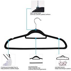 Yeshom 100Pcs Velvet Hanger Non Slip Clothes Suit Flocked Hangers Swivel Hook Ultrathin Space Saving Home Closet