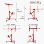 SUNCOO 11 Drywall Lift Rolling Lifter Panel Hoist Jack Lockable Caster Wheels Construction Tool, 150Lbs, Red