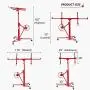 SUNCOO 11 Drywall Lift Rolling Lifter Panel Hoist Jack Lockable Caster Wheels Construction Tool, 150Lbs, Red SUNCOO 11 Drywall Lift Rolling Lifter Panel Hoist Jack Lockable Caster Wheels Construction Tool, 150Lbs, Red