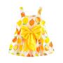 Todaies, Baby Girl Clothes Lemon Printed Infant Outfit Sleeveless Princess Gallus Dress 2018