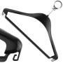 HANGERWORLD 20 Black 17.3inch Plastic Hotel Clothes Coat Garment Hangers with Pants Skirt Bar and Metal Security Ring.