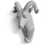 HERNGEE Sheep Head Single Wall Hook/Hanger Animal Shaped Coat Hat Hook Heavy Duty, Rustic, Decorative Gift, Grey