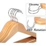Second Sunny Clothes Hangers Natural Wooden Wood Clothes Coat Hangers with Round Trouser Bar and Shoulder Notches, Pack of 50 Grade A Second Sunny Clothes Hangers Natural Wooden Wood Clothes Coat Hangers with Round Trouser Bar and Shoulder Notches, Pack of 50 Grade A