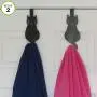 Evelots Over The Door Hook Hangers-Black Cat-Towel/Jacket-Hold 20 Lbs-Iron-Set/2 Evelots Over The Door Hook Hangers-Black Cat-Towel/Jacket-Hold 20 Lbs-Iron-Set/2