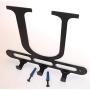 Capital Letter U Monogram Wall Hook Hanger. Satin Black. Solid Steel. Screws Included.