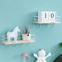 yodaliy Storage Rack Decoration Wall Mounted Kitchen Simple Cloth Hanger with Hook Wooden Iron Shelf Bedroom Office Holder DIY Home