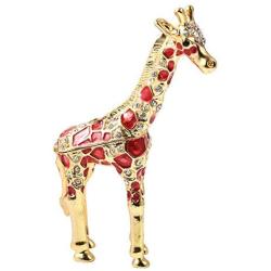 Shop LC Delivering Joy White and Black Crystal Enameled Goldtone Giraffe Trinket Jewelry Organizer Boxes Storage with Magnetic Lock