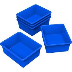 Storex Storage Tray, Letter Size, 10 x 13 x 5 Inches, Blue, 5-Pack (62524U05C)