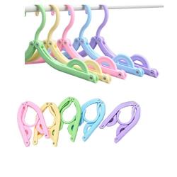 Youfui Portable Folding Clothes Hangers Travel Accessories Foldable Clothes Drying Racks for Travel Home Storage (10pcs Folding Hangers)