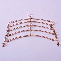 Owfvlazi Pack of 5 Underwear Rack with Metal Iron, Children Clothes Hangers, Hangers with Clips for Bra Socks Panties Lingerie Shop Display (Rose Gold)