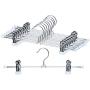 Mawa by Reston Lloyd Non-Slip Space-Saving Clothes Hanger For Pants & Skirts with Two Clips, Style K/40D, Set of 10, 15 3/4"L, White Mawa by Reston Lloyd Non-Slip Space-Saving Clothes Hanger For Pants & Skirts with Two Clips, Style K/40D, Set of 10, 15 3/4"L, White
