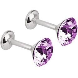 EleCharm 1 Pair Colored Crystal Curtain Wall Hook Tie Back Clothes Hanger (Purple)