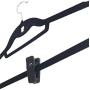 Fushing Plastic Hanger Clips, 50 Pack Black Finger Clips for AmazonBasics Velvet Standard/Shirt/Dress/Suit/Pants Hangers