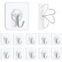 N/Q Premium Adhesive Hooks Kitchen Wall Hooks,Heavy Duty 13lb(Max) Wall Hooks, Transparent Reusable Seamless Hooks with Stainless Hooks Reusable Utility Towel Bath Ceiling Office Window Hooks,10 Pack N/Q Premium Adhesive Hooks Kitchen Wall Hooks,Heavy Duty 13lb(Max) Wall Hooks, Transparent Reusable Seamless Hooks with Stainless Hooks Reusable Utility Towel Bath Ceiling Office Window Hooks,10 Pack