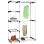 BS Clothing Garment Rack Heavy Duty Organizer Storage Rack Portable Clothes Hanger Double Rob Closet Cover Wardrobe Bedroom Living Room Hanging Rods Support 5 Shelves & eBook by BADA Shop