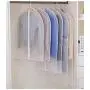 JIESMART Hanging Garment Bag Lightweight Suit Bags Anti-Moth (Set of 6) with Sturdy Full Zipper for Closet Storage and Travel,Clear Plastic Cover for Clothes Storage Suits Dress (24X32-6pcs)
