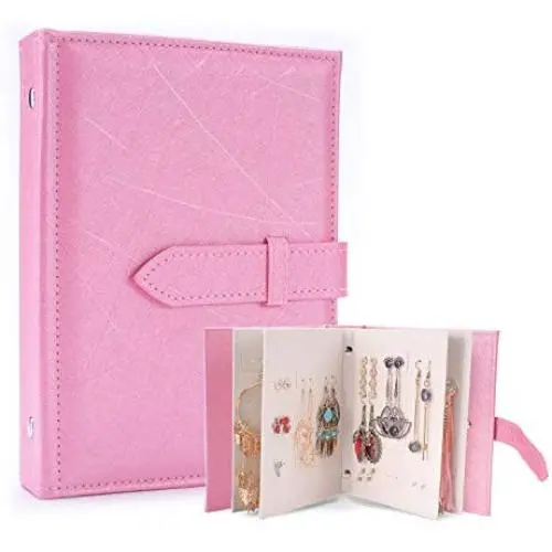 Heroine & you Creative Stud Earrings Storage Jewelry Storage Boxes Portable Leather Earrings (Pink) Heroine & you Creative Stud Earrings Storage Jewelry Storage Boxes Portable Leather Earrings (Pink)