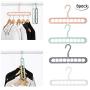 SANDY ANANKE 10 Packs Space Saving Clothes Hangers, Multi Port Hanger Organizer with 9 Slots for Heavy Clothes, Shirts Pants Dresses Coats, Four Colors