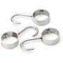 Pxyelec Stainless Steel Bathroom Clothes Coat Hanging Hook Hanger for 1.25 inch / 32mm Dia Rod Tube Pipe, Pack of 10